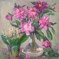 Peonies and Lilies of the Valley