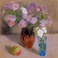 Still Life with Flowers and Apple