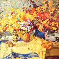 Still-Life with Flowers and Receiver