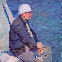 Resting Worker by the Sea