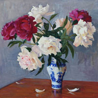 Still Life with Peonies in Chinese Vase