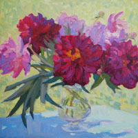 Still Life with Red Peonies