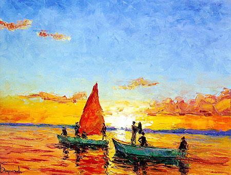 Russian Art Gallery Sail Sunset Mauritius, Landscape Painting Artists Names